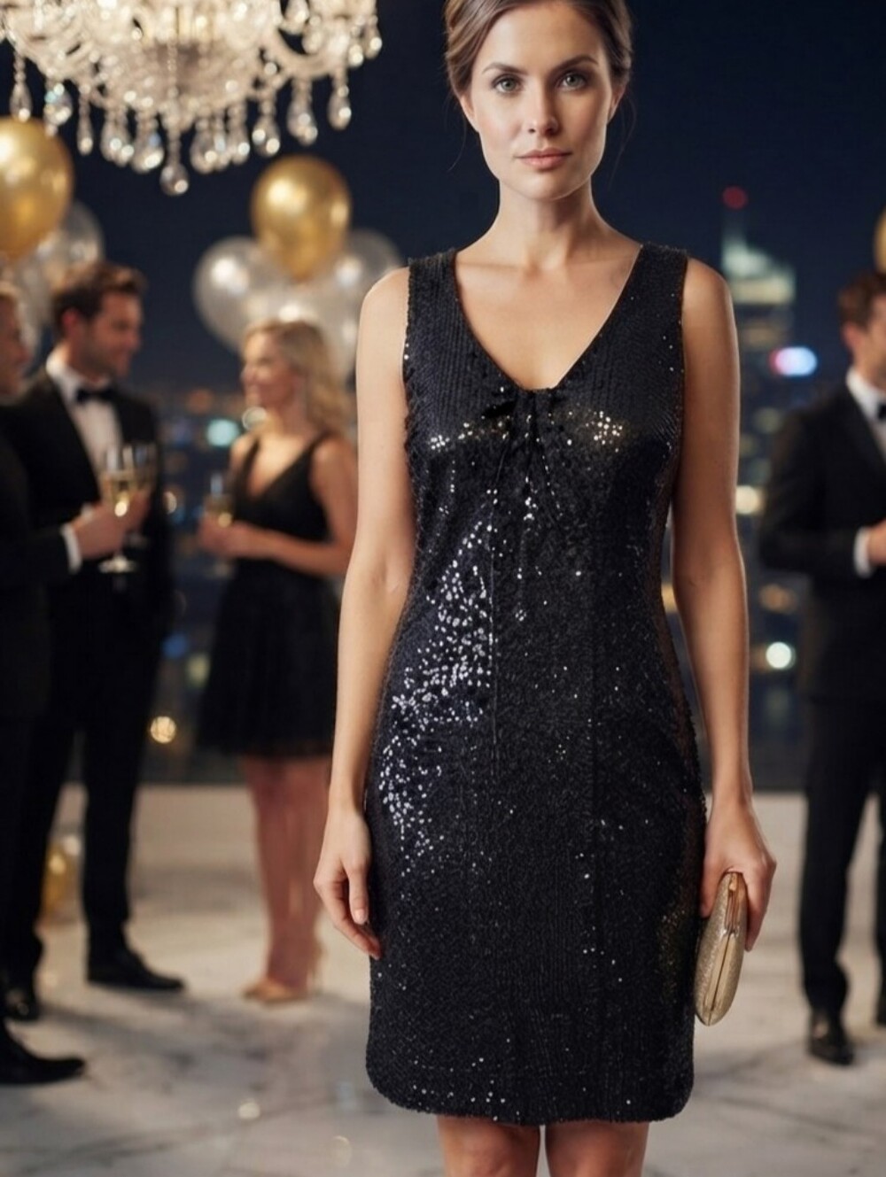 Brunya (Revolve) 100% Silk & Sequin Sleeveless Sheath Dress